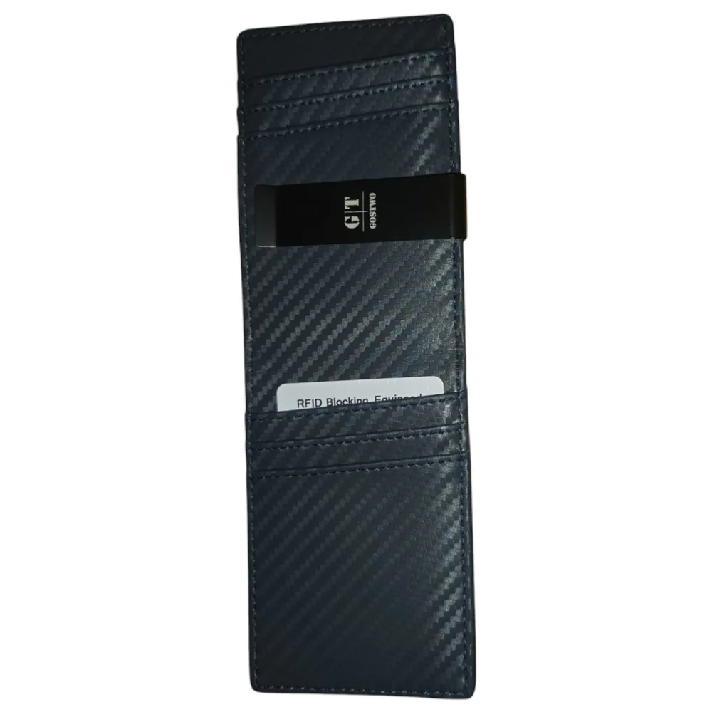 Grey Textured Wallet And Card Holder With RFID Blocking
